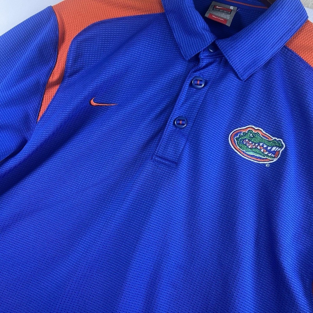 Y2K Vintage Nike Gators Polo Shirt Fit Dry Men Small Blue  Embroidered Golf